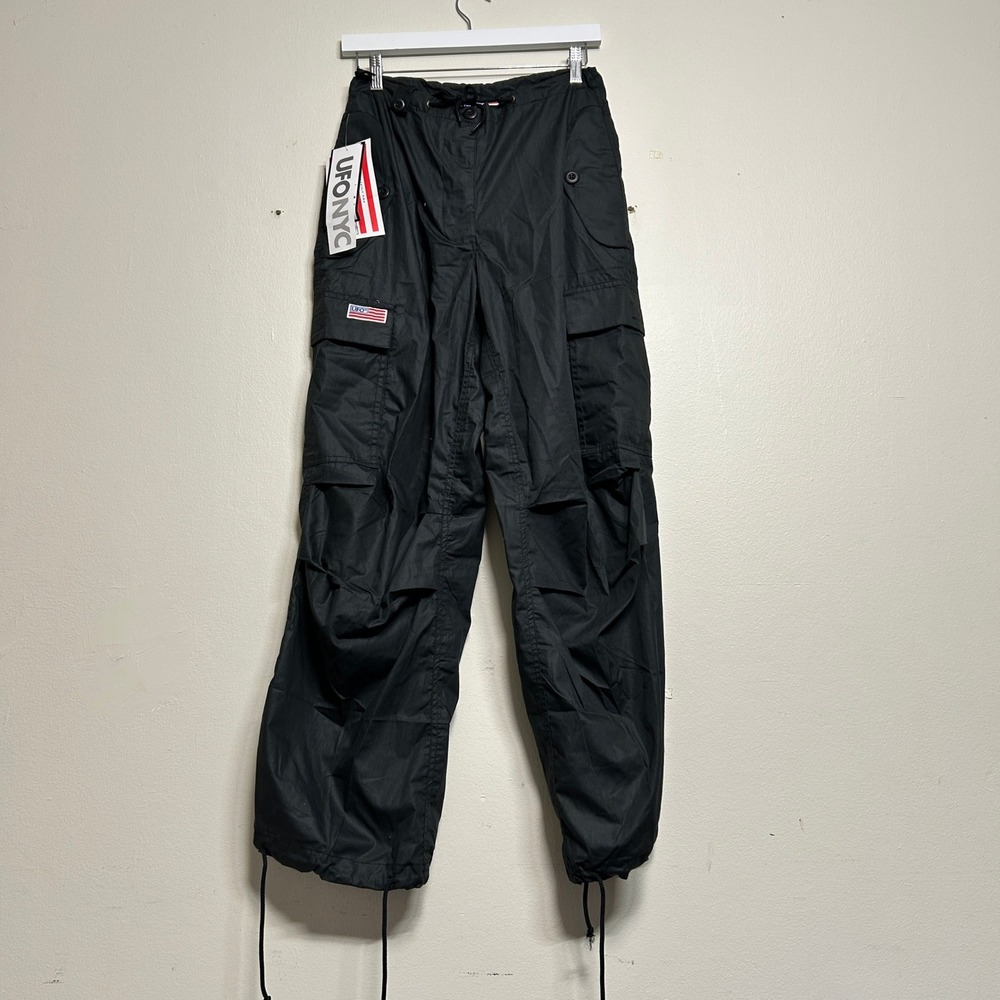 UFO NYC Girly Fit Cargo Pants Black Rave Streetwear Style 82955 Small NWT